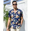 Clearlove Men's Hawaiian Shirt Short Sleeves Printed Button Down Summer Beach Dress Shirts - 2 of 4