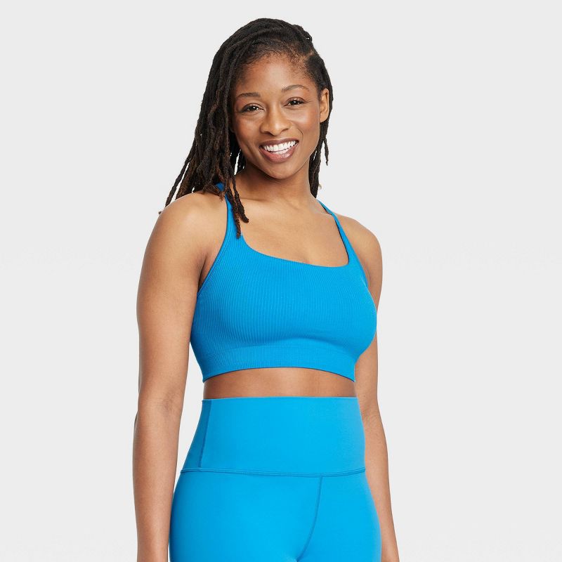 Women's Seamless Light Support Rib Sports Bra - All In Motion™, 3 of 7