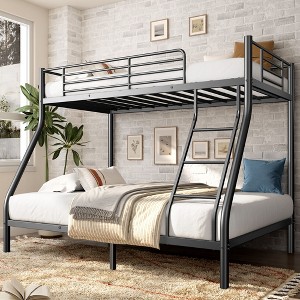NicBex Twin over Twin Size Bunk Bed Metal Bed Frame with Inclined Ladder and Full Length Guardrail, Space Saving, No Box Spring Required - 1 of 4