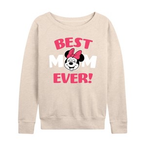 Women's - Disney - Best Mom Lightweight French Terry Wide Neck Long Sleeve Shirt - 1 of 4