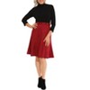 EG PRO Suede Women Skirt High Neck 3/4 Sleeve Ribbed Top Gold Button Detail - 3 of 4
