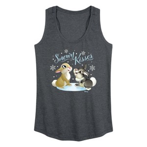Women's - Disney - Christmas - Snowy Bunny Kisses Graphic Racerback Tank - 1 of 4