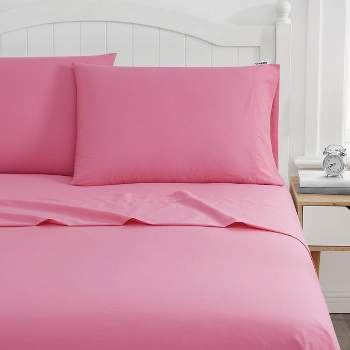 Flannel Sheet Set 4pc : Target 100 French Pink Thread Count Bulldog (full)