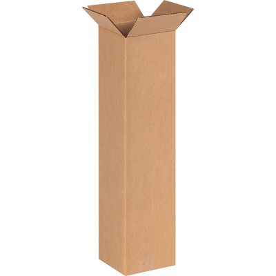 The Packaging Wholesalers 6" x 6" x 24" Shipping Boxes 32 ECT Brown 25/Bundle (6624) BS060624