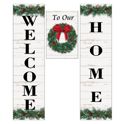 Evergreen Holiday Wreath Door Banner Kit