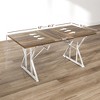 47"-63" Extendable Dining Table for 4-6, Farmhouse Expandable Kitchen Table with Heavy Duty Trestle Base - 3 of 4