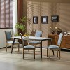 MAYEERTY Set of 4 French Country Dining Chairs, Cane Backrest Upholstered Seat Fluted Legs Rubberwood Frame, Kitchen Dining Room - 2 of 4
