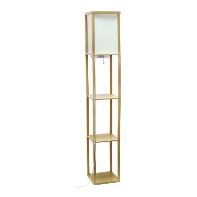 Classix 62.5" Tan and White 3-Tier Shelf Floor Lamp