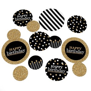 Big Dot of Happiness Adult Happy Birthday - Gold - Birthday Party Giant Circle Confetti - Party Decorations - Large Confetti 27 Count - 1 of 4