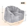 Angel Sar Faux Fur Gray Bean Bag Chairs for Adults with Armrests, Shell-Shaped Bean Bag Chairs for Kids with Stuffed High-Density Foam - 3 of 4