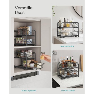 Generic 2-Tier Stackable Cabinet Organizer - Gondola Shelving with 2 Sliding Basket Drawers, Ample Storage for Kitchen and Bathroom, Space-Saving Design — фото 5