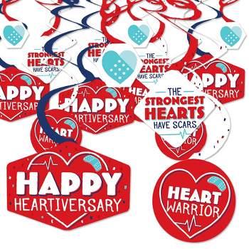 Big Dot of Happiness Happy Heartiversary - CHD Awareness Hanging Decor - Party Decoration Swirls - Set of 40
