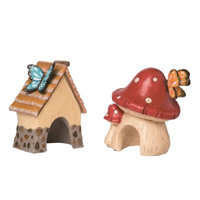 Transpac Resin Garden Critter Shelter Set of 2 Spring Home Decorations