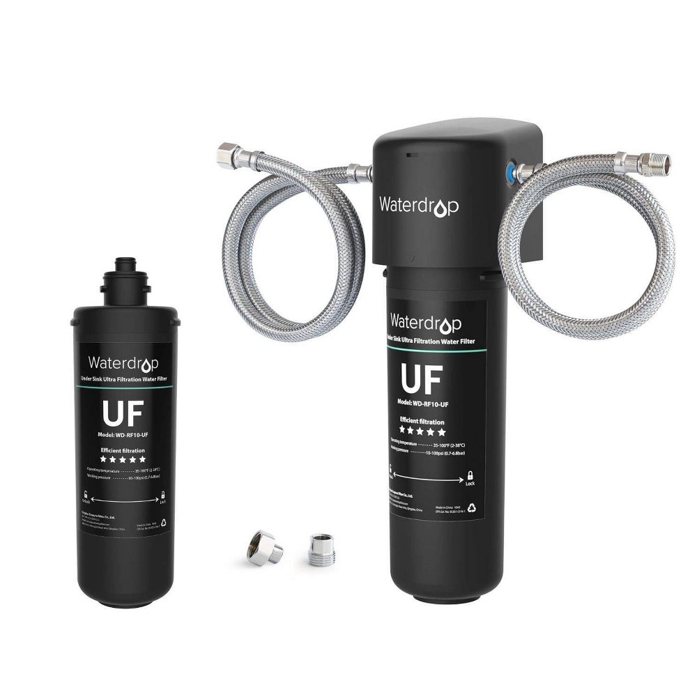 Waterdrop 10UA-UF Ultra Filtration Under Sink Water Filter with 1 Extra RF10-UF Filter