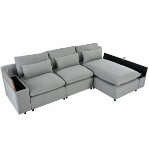 NicBex Modern 109.8" Sectional Sofa Modular L Shape Sofa Couch with 3 Pillows and Storage Space for Living Room Apartment - 1 of 4