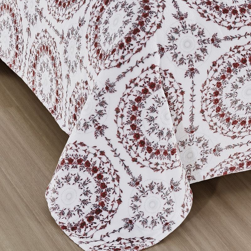 Plazatex Luxurious Ultra Soft Lightweight Yesenia Printed Bed Blanket Floral, 3 of 5
