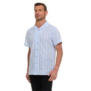 Canada Weather Gear Men’s Striped Seersucker Short Sleeve Shirt – Lightweight Button-Down with Textured Fabric - 1 of 4