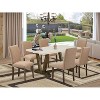HomeStock 7-Pc Multi-Color Solid Wood Top-Rectangular Upholstered Dining Room Set with High Back-Seats 4 - 2 of 4