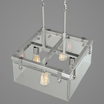 Modern Glayse 16.75" Brushed Nickel Beveled Glass Light Fixture