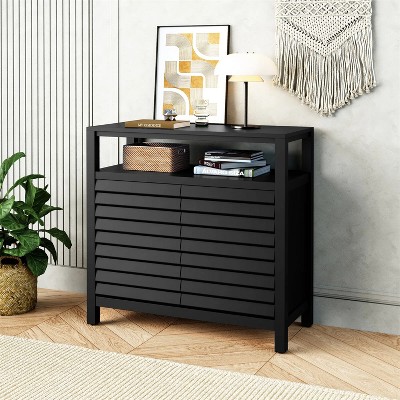 31.9 in. Black Decorative Storage Cabinets