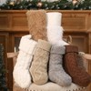 6 Pcs Neutral Brown Knitted Hanging Stocking 18 Inch 15 Inch Farmhouse Family Vintage Xmas Fireplace Holiday Decor Cozy Home Decor - 3 of 4