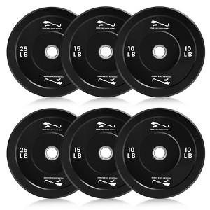Weight Plates, 2-Inch Bumper Plates Set 10-45LB - Rubber with Steel Insert for Strength Training Barbell Weight Set Home Gym - 1 of 4
