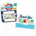 Big Dot of Happiness Thank You Teachers - Teacher Appreciation Money and Gift Card Holders - Set of 8