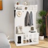 Multi-Functional Coat Rack with Shoe Storage and Nightstand, Sturdy Wood Entryway Organizer for Small Spaces - 2 of 4