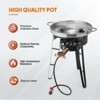 ROVSUN 23" Concave Comal Set with 80,000BTU Propane Stove, Stainless Steel Discada Disc Cooker with Burner Stand for Backyard & Outdoor Cooking Frying - 3 of 4