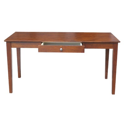 Espresso Transitional Home Office Desk with 3 Drawers, 60" Wide