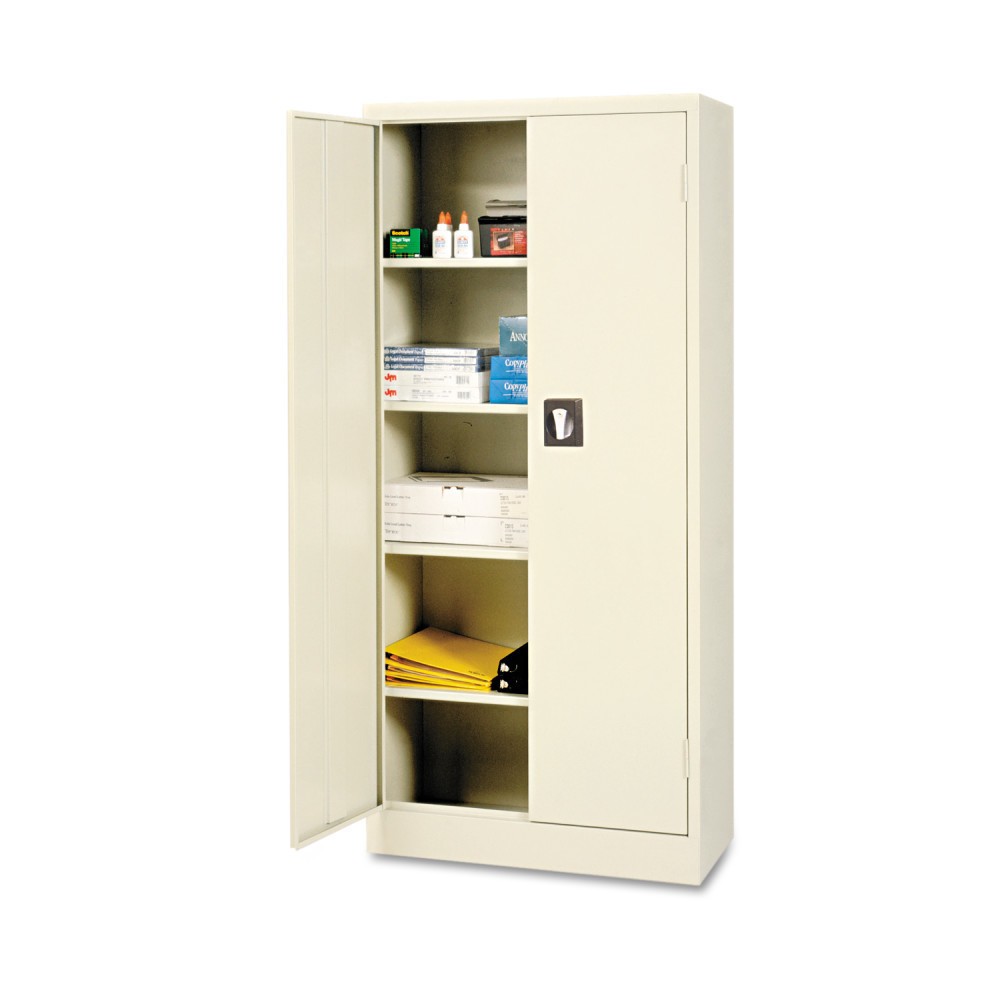 UPC 042167866303 product image for Alera Space Saver Storage Cabinet, Four Shelves, 30w x 15d x 66h, Putty | upcitemdb.com