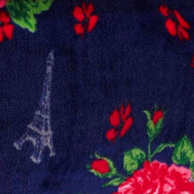 Full/Queen Navy Floral Plush Fleece Blanket
