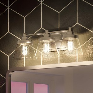 Urban Ambiance Luxury Traditional Bath Light 7.75''H x 24.5''W,  Brushed Nickel Finish,  Pawtucket Collection, UHP3991 - 1 of 4