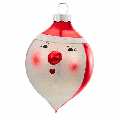 Christopher Radko 4.0 Inch Santa Face Shiny Brite Tree Ornaments