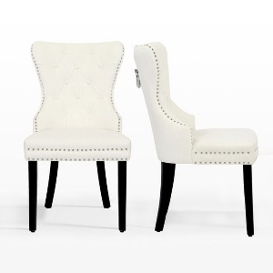 WestinTrends  Velvet Upholstered Tufted Dining Chairs (Set of 2) - 1 of 4