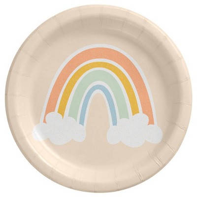 6.75" 20ct Rainbow Snack Paper Plates - Spritz™