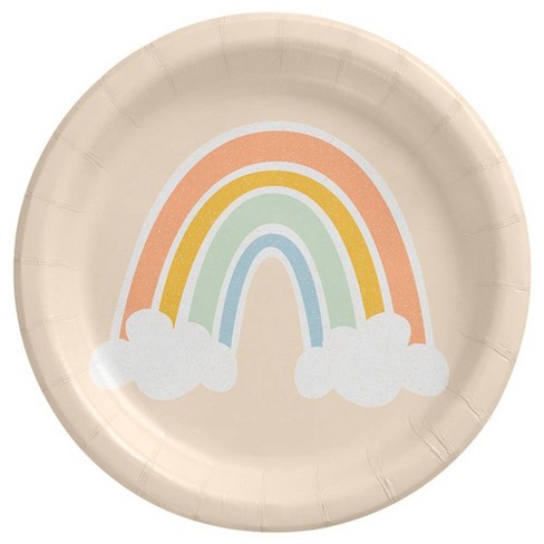 SOLUSTRE 60pcs 7 Paper Tray 6 Inch Paper Plates Pastel Paper Plates Small  Paper Plates 6 Inch Orange Plates Rainbow Paper Plates Baby Food Plate Baby