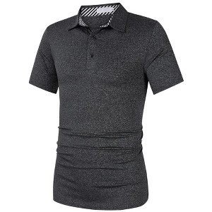 Collared Shirts for Men,Quick Dry Short-Sleeve Polo, Golf Polo Shirt Moisture Wicking Plain Tshirts - 1 of 4