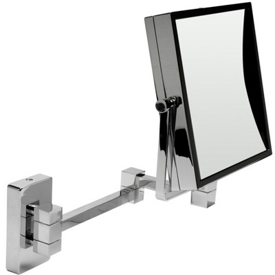 ALFI ABM8WS-PC 8Inch Square Wall Mounted 5x Magnify Cosmetic Mirror
