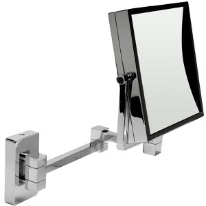 ALFI ABM8WS-PC 8Inch Square Wall Mounted 5x Magnify Cosmetic Mirror - 1 of 4