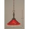 Toltec Lighting Elegante 1 - Light Pendant in  Dark Granite with 16" Raspberry Crystal Shade - 2 of 2