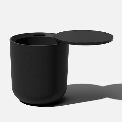 Veradek Black Round Concrete-Plastic Cooler Side Table