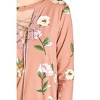 Women's Lace Up Floral Brushed Knit Top - Oddi - 3 of 4