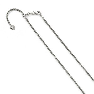 Black Bow Jewelry 1.5mm 14k White Gold Adjustable Solid Wheat Chain Necklace - 1 of 4
