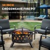 Bestier 20" Fire Pit for Outside Wood Burning, Round Outdoor Fire Pit with Screen and Poker, Brown Steel Fire Pit for Backyard Garden Bonfire Patio - 3 of 4