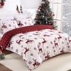 Christmas Duvet Queen Cover Set, Soft Brushed Microfiber Comforter Cover with Reindeer Print, Holiday Themed Bedding for Bedroom Decoration - 3 of 4