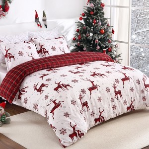 Coucheta Christmas Duvet Cover Set – Soft Brushed Microfiber Bedding with Reindeer Print, Holiday-Themed Bedroom Decor - 1 of 4