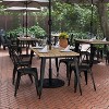 Flash Furniture Declan Commercial Indoor/Outdoor Dining Table with Umbrella Hole, 30" x 60" All Weather Poly Resin Top and Steel Base - 2 of 4