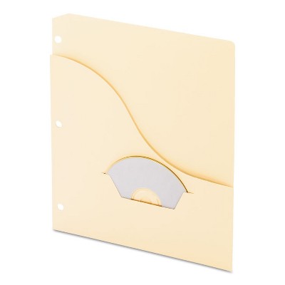 Pendaflex Essentials Wave Slash Pocket Project Folders 3 Holes Letter Manila 15/Pack 31870