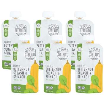 Serenity Kids Organic Butternut Squash and Spinach Puree 6+ Months - Case of 6/3.5 oz